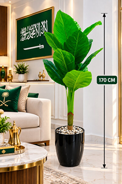 Generic Brand نبتة طائر الجنة الاصطناعية بطول 170 سم، أوراق خضراء واقعية مع و...