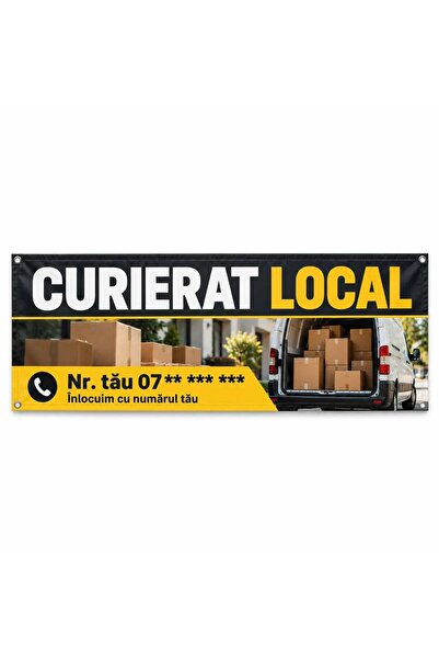 ShopPrint Banner curierat local cu numărul tău, 300x100 cm, frontlit cu tiv ș...