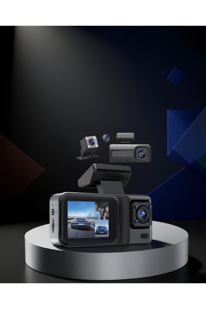 ECRUZ 360° Kapsamlı Araç Güvenlik Sistemi Ön Arka İç Kamera
