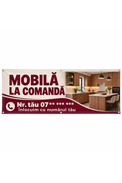 ShopPrint Mesh mobilă la comandă cu numărul tău, 125x50 cm, mesh cu tiv și capse