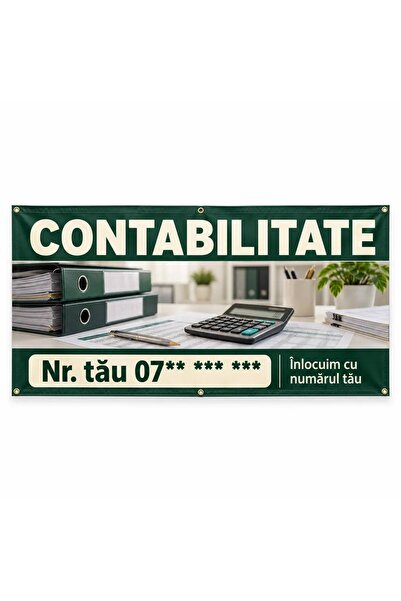 ShopPrint Banner contabilitate cu numărul tău, 150x75 cm, frontlit cu tiv și ...