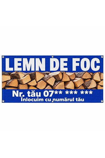 ShopPrint Mesh lemn de foc cu numărul tău, 200x100 cm, mesh cu tiv și capse