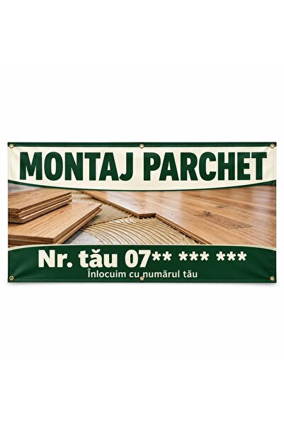 ShopPrint Banner montaj parchet cu numărul tău, 200x100 cm, frontlit cu tiv ș...