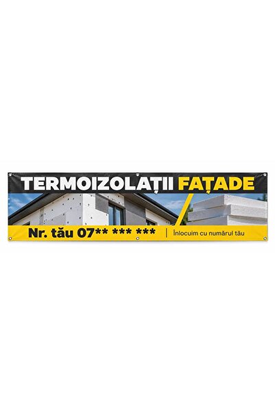 ShopPrint Banner termoizolații fațade cu numărul tău, 400x100 cm, frontlit cu...