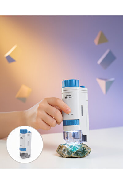 Kompakt Taşınabilir Mikroskop PMMA Optik Lens 80X-200X