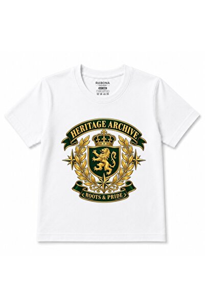 Rabona Fashion Heritage Archive Royal Lion Crest Graphic Kids T-Shirt