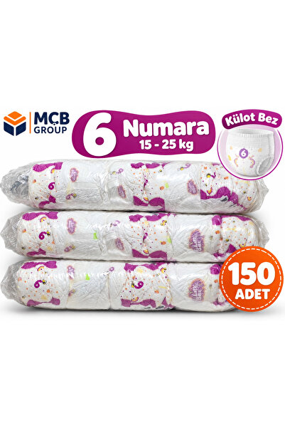 Mçb Group 6 Numara Külot Tipi Bebek Bezi 150 Adet 15-25 kg 6 Numara Külot Bez