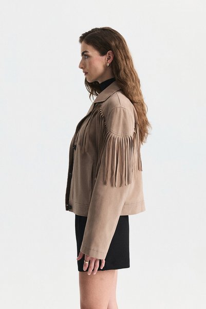 Antioch Tasseled Faux Suede Jacket
