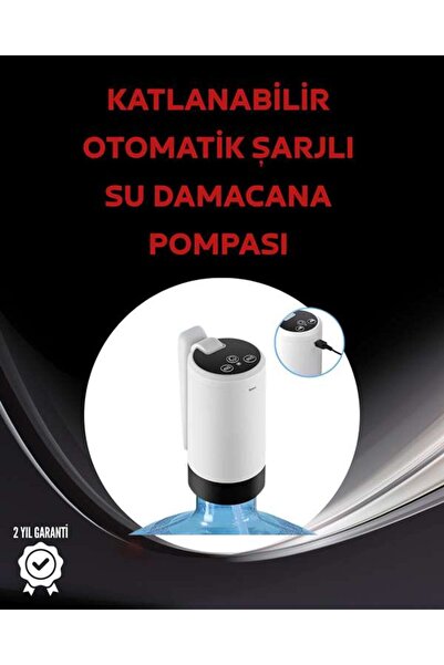 BİN1ÇEŞİT Damacana Üstü Akıllı Su Pompası | 3 Damacana Kullanım | 4W Güç | Micro USB Şarjlı | Katlanabilir & T