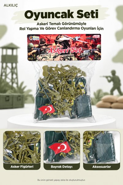 ALKILIÇ Oyuncak Seti, Askerî Temalı Görünümüyle Rol Yapma Ve Görev Canlandırm...
