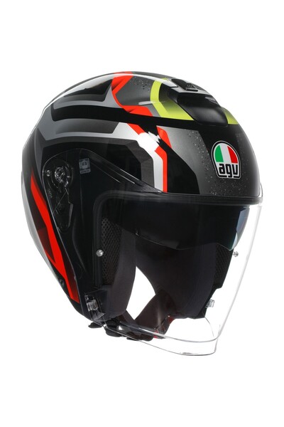 AGV Casca Irides - Zurigo Negru/roșu/galben Fluo - 2025