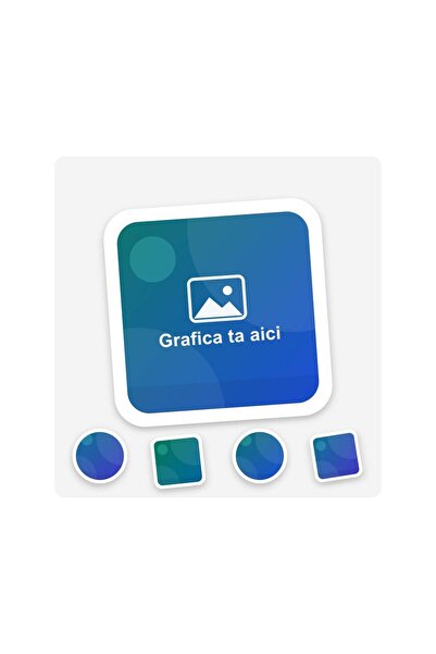 ShopPrint Autocolante personalizate 5x5 cm, 100 buc, tăiate pe contur