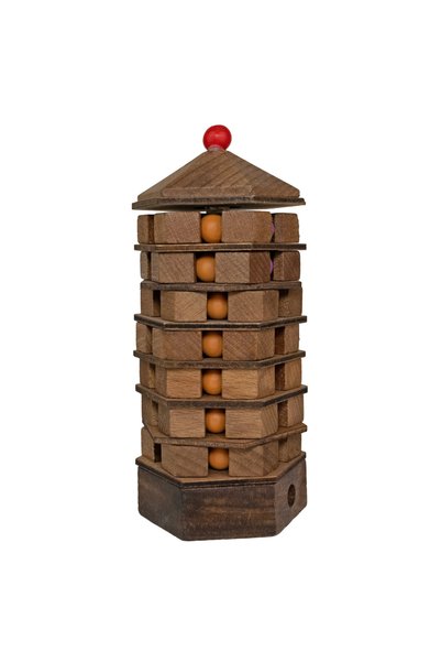 Project Genius Joc de logică 3D din lemn cu bile - Pagoda Chineză
