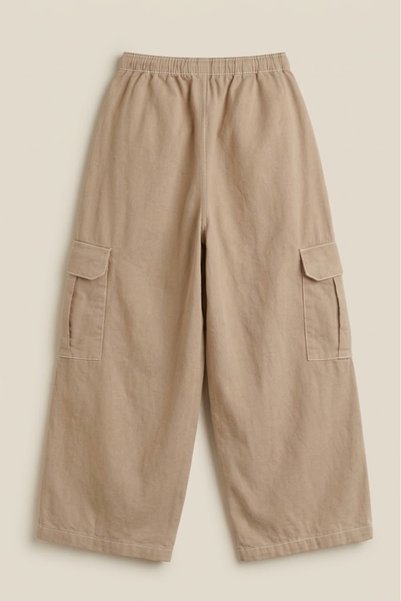 BeHill Be Hill Women's Camouflage Patterned Elastic Waist Baggy Cargo Pants