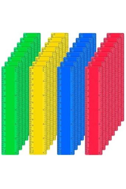 KASTWAVE 32 قطعة من المساطر البلاستيكية الصغيرة مقاس 6 بوصات للأطفال، أداة قي...
