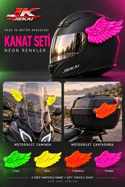 JİEKAİ JK MOTOSİKLET-KASK AKSESUARI MELEK KANADI (İKİ ADET KANAT-KASK DAHİL D...