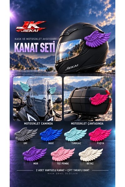 JİEKAİ JK MOTOSİKLET-KASK AKSESUARI MELEK KANADI (İKİ ADET KANAT-KASK DAHİL D...