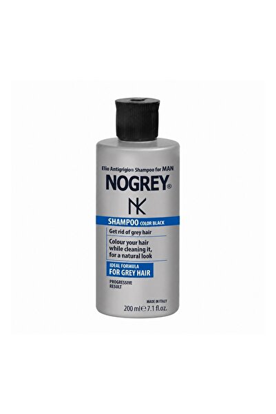 Nicky Chini Set tratament pentru repigmentarea progresivă a părului cărunt Nogrey – Loțiune cu Keratină + Șampon Color Black, 2 × 200 ml