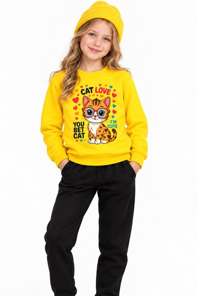 Meow Forever | Sweatshirt | Kız Çocuk