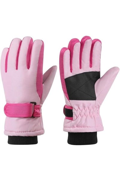 TERRIFI Kids Ski Gloves, Pink Winter Snowboard Cycling Handwear for Ages 9-15...