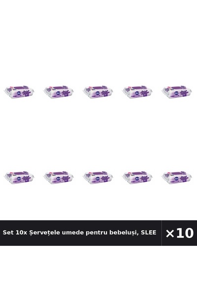 Sleepy Set 10x Șervețele umede pentru bebeluși, Lavanda, 120 bucăți