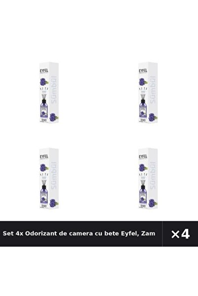 Eyfel Set 4x Odorizant de camera cu bete Eyfel, Zambile, 120 ml