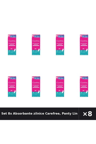 Carefree Set 8x Absorbante zilnice Carefree, Protej-slip Cotton Fresh, 20 bucăți