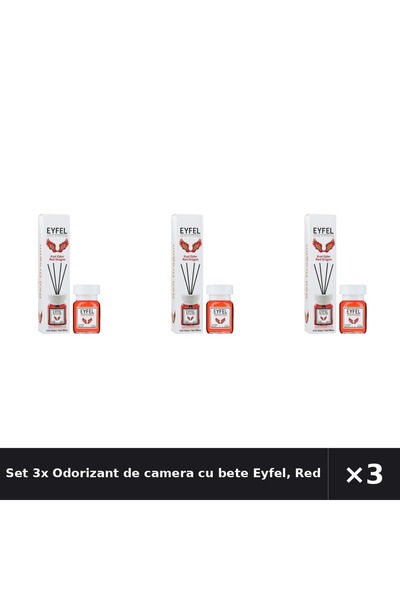 Eyfel Set 3x Odorizant de camera cu bete Eyfel, Red Dragon, 120 ml