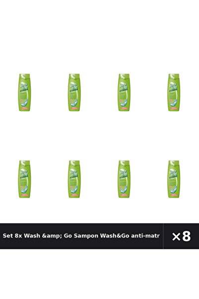 WASH&GO Set 8x Wash &amp;   Șampon anti-matreata, 180 ml