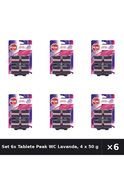 Peak WC Set 6x Tablete cu Lavandă, 4 x 50 g