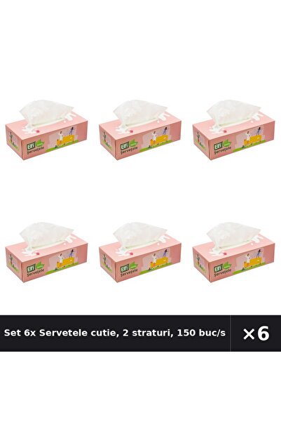 Elfi Set 6x Servetele cutie, 2 straturi, 150 buc/set, Family