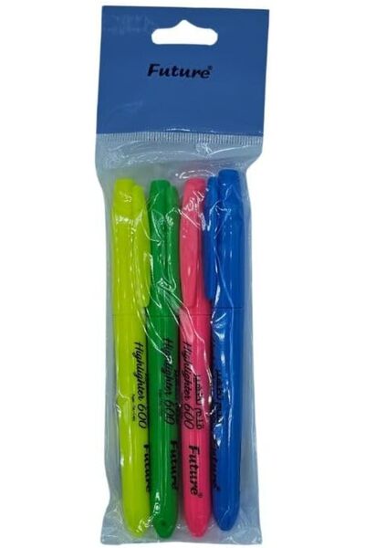 FUTURE Fluorescent Highlighters, 3.5mm 4 Bright Colors Available (12, Blue)