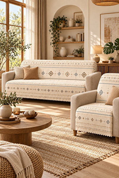 GECE HOME غطاء أريكة مخملي بوهيمي حديث متعدد الأغراض، طقم غطاء أريكة قابل للتحويل إلى سرير مع إسفنج غير قابل للانزلاق 3،3،1،1