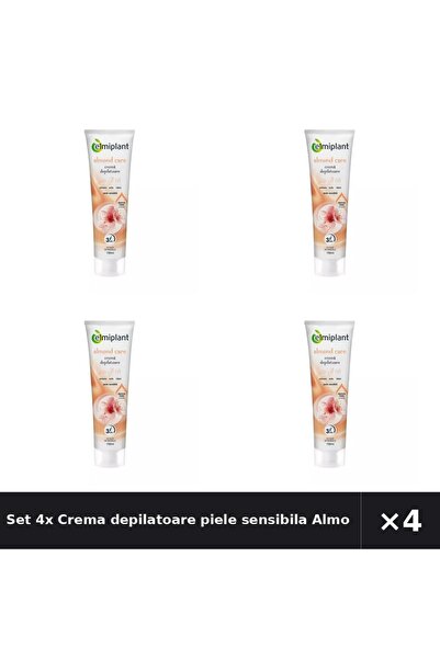 ELMIPLANT Set 4x Crema depilatoare piele sensibila Almond Care, 150 ml,
