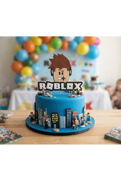 Genel Markalar Roblox Konseptli Pasta Süsü (Cake Topper)