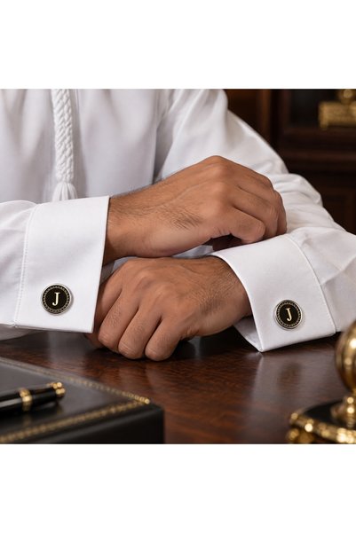 CozyNook Men's Initial J Cufflinks for Formal Shirts & Special Occasions