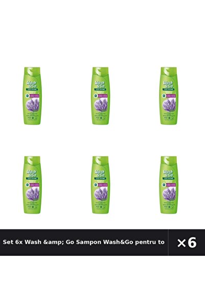 WASH&GO Set 6x Wash &amp; Go Sampon pentru toate tipurile de par cu extract d...