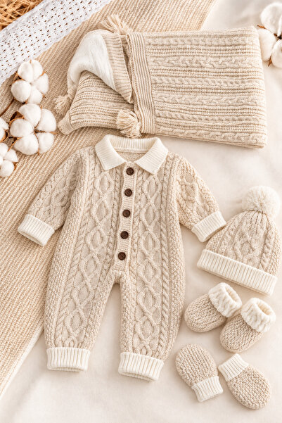 VERONA TARZ Girl Boy Unisex 5-Piece Luxury Knitwear Newborn Baby Hospital Dis...