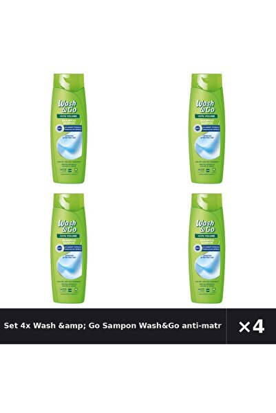 WASH&GO Set 4x Wash &amp;   Șampon anti-matreata, 360 ml