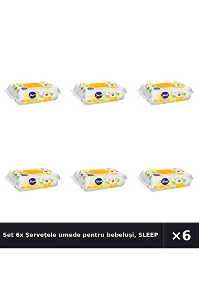 Sleepy Set 6x Șervețele umede pentru bebeluși, Musetel, 120 bucăți