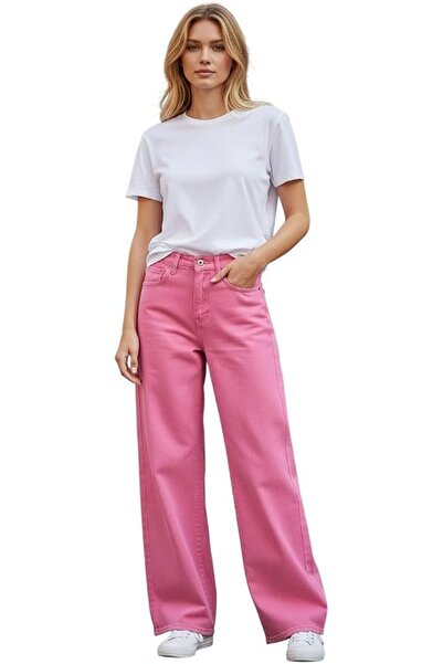 Generic Women's High Waisted Wide Leg Jeans, Black, Straight Fit Denim Pants