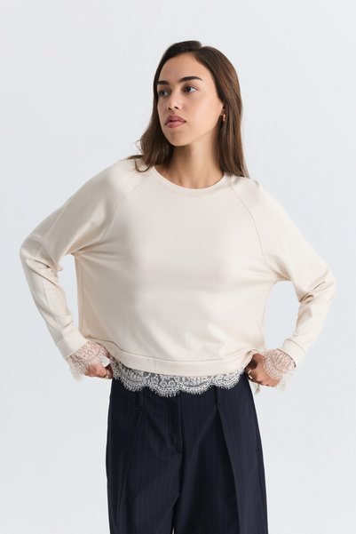 Antioch Lace Detail Knit Sweater