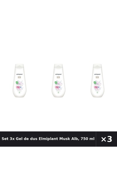 ELMIPLANT Set 3x Gel de dus Musk Alb, 750 ml