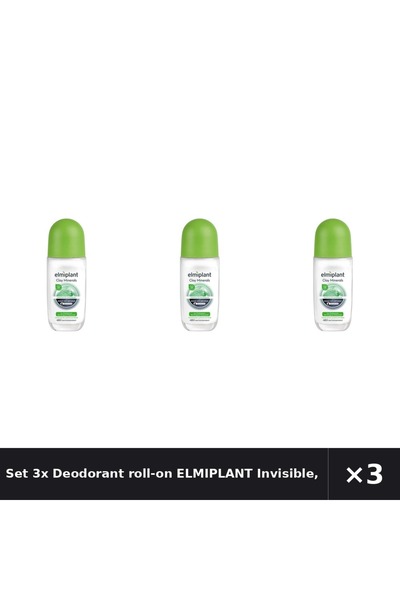 ELMIPLANT Set 3x Deodorant roll-on Invisible, 50ml