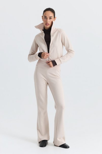 Antioch Zippered Sweatshirt and Bell-Bottom Sweatpants Set