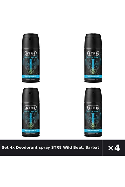 str8 Set 4x Deodorant spray Wild Beat, Barbati, 150 ml