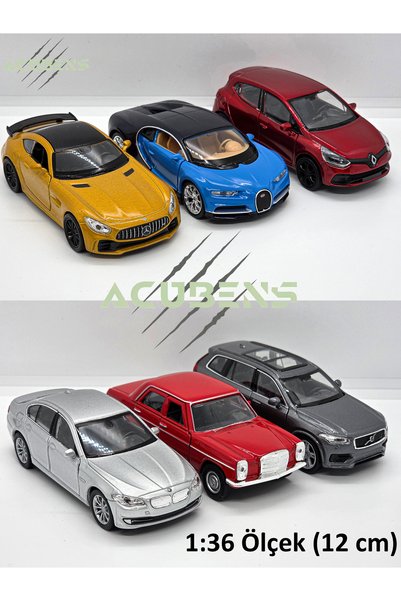 Acubens Diecast Metal Model Çek Bırak Oyuncak Arabalar (Mercedes AMG GT-R, BM...
