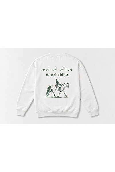 OXCI Equestrian Collection Out of Office White Unisex Regular Riding Sweatshirt