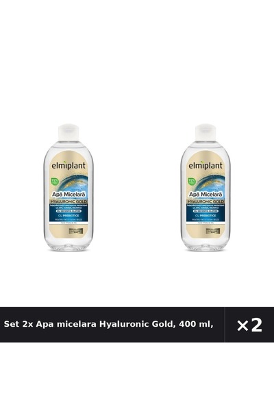 ELMIPLANT Set 2x Apa micelara Hyaluronic Gold, 400 ml,