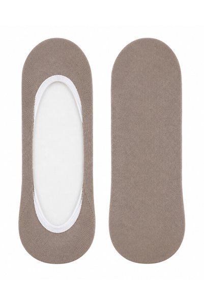 YZC Prime 6 Pairs of Women's Brown Invisible Ballerina Socks Cotton